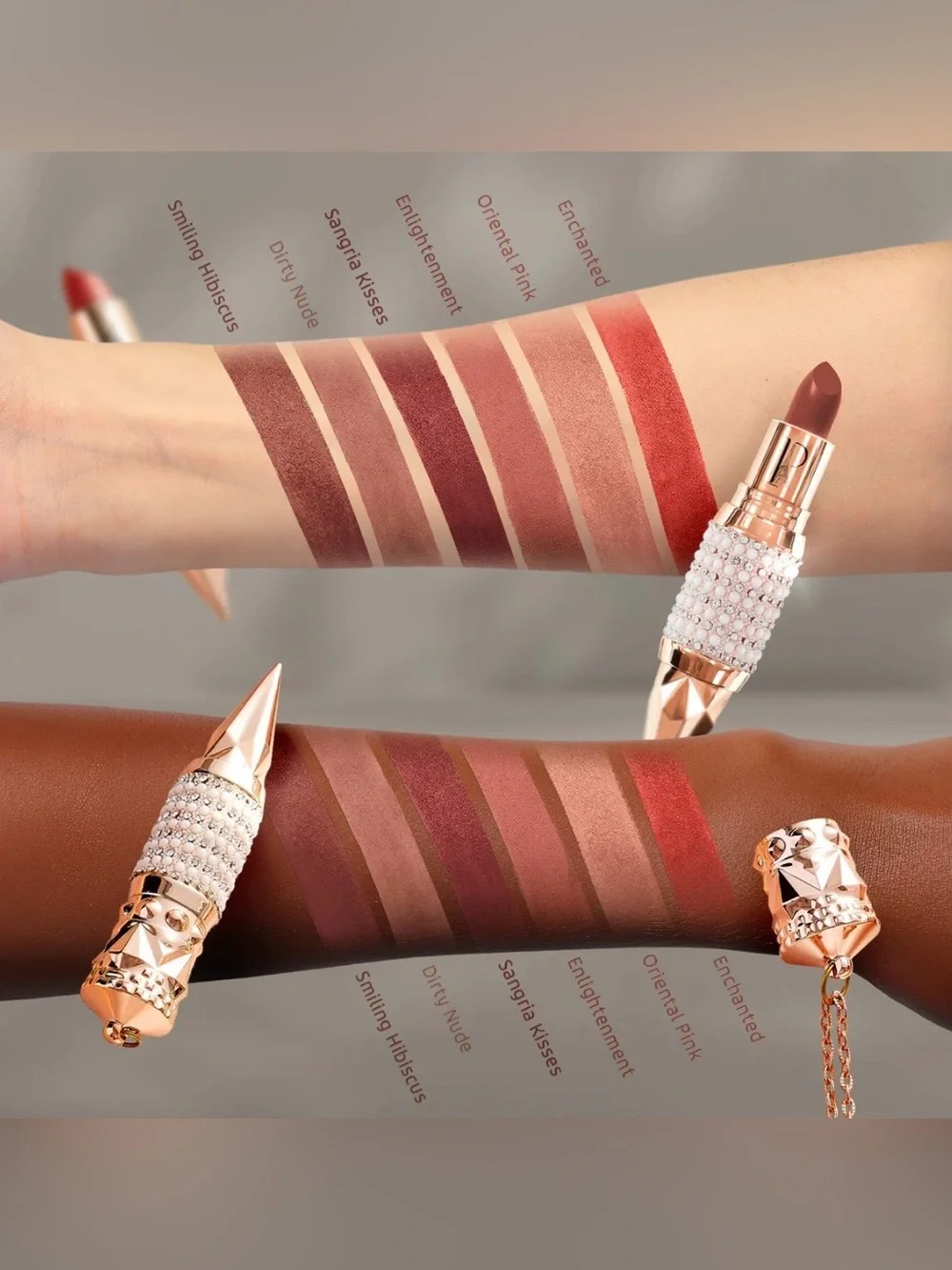 💎Enchanted Prestige Diamond Dark Rose Shiny Lipstick - Rose